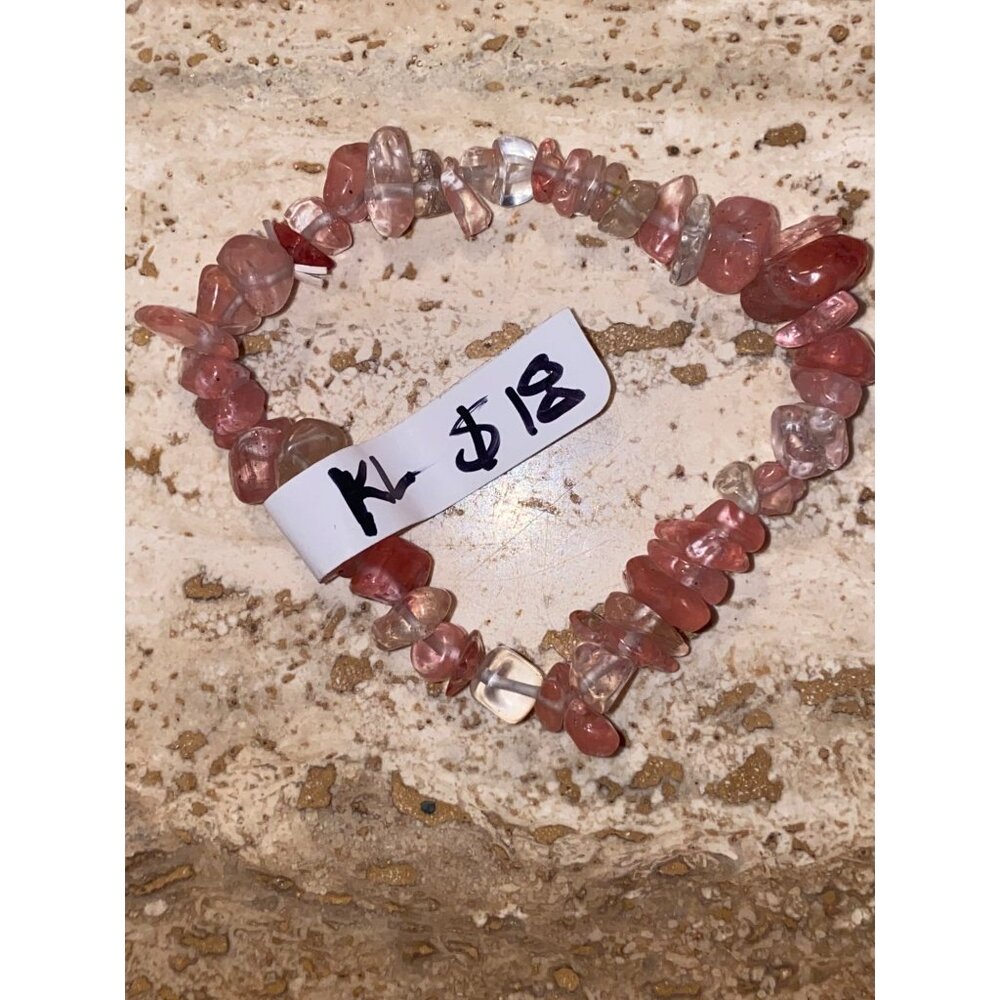 Pink Quartz Chip Stretch Bracelet
